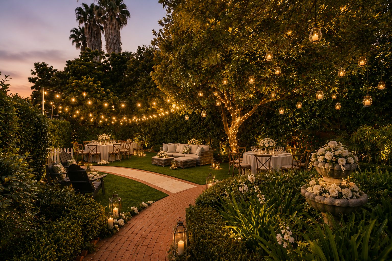 An Evening in the Garden at The De La Vina Inn, Santa Barbara